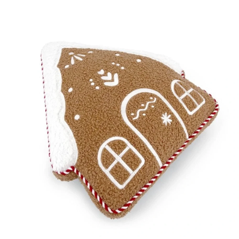 Target Gingerbread House Pillow - Brown and White